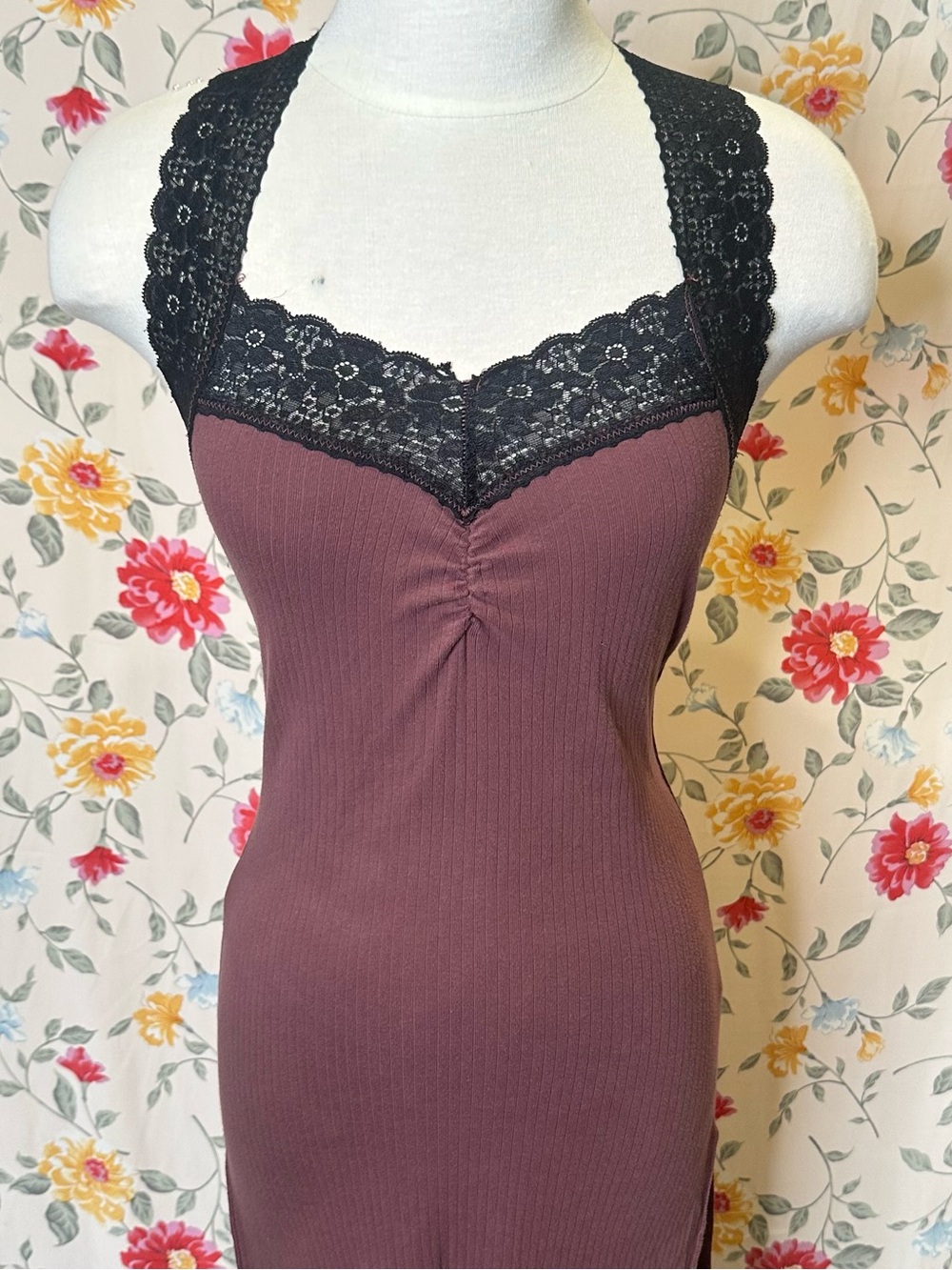 FREE PEOPLE | Maxi Slip Lace-Trim Dress | Size XS